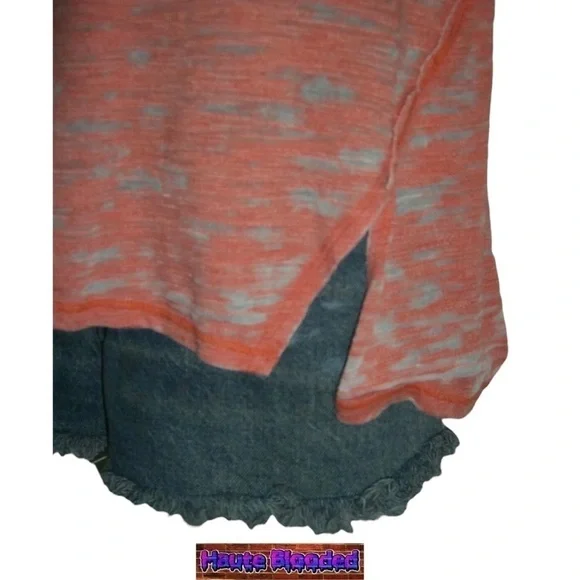 We The Free Orange Burn Out Distressed Tee Shirt Free People Urban Outfitters - Picture 8 of 10